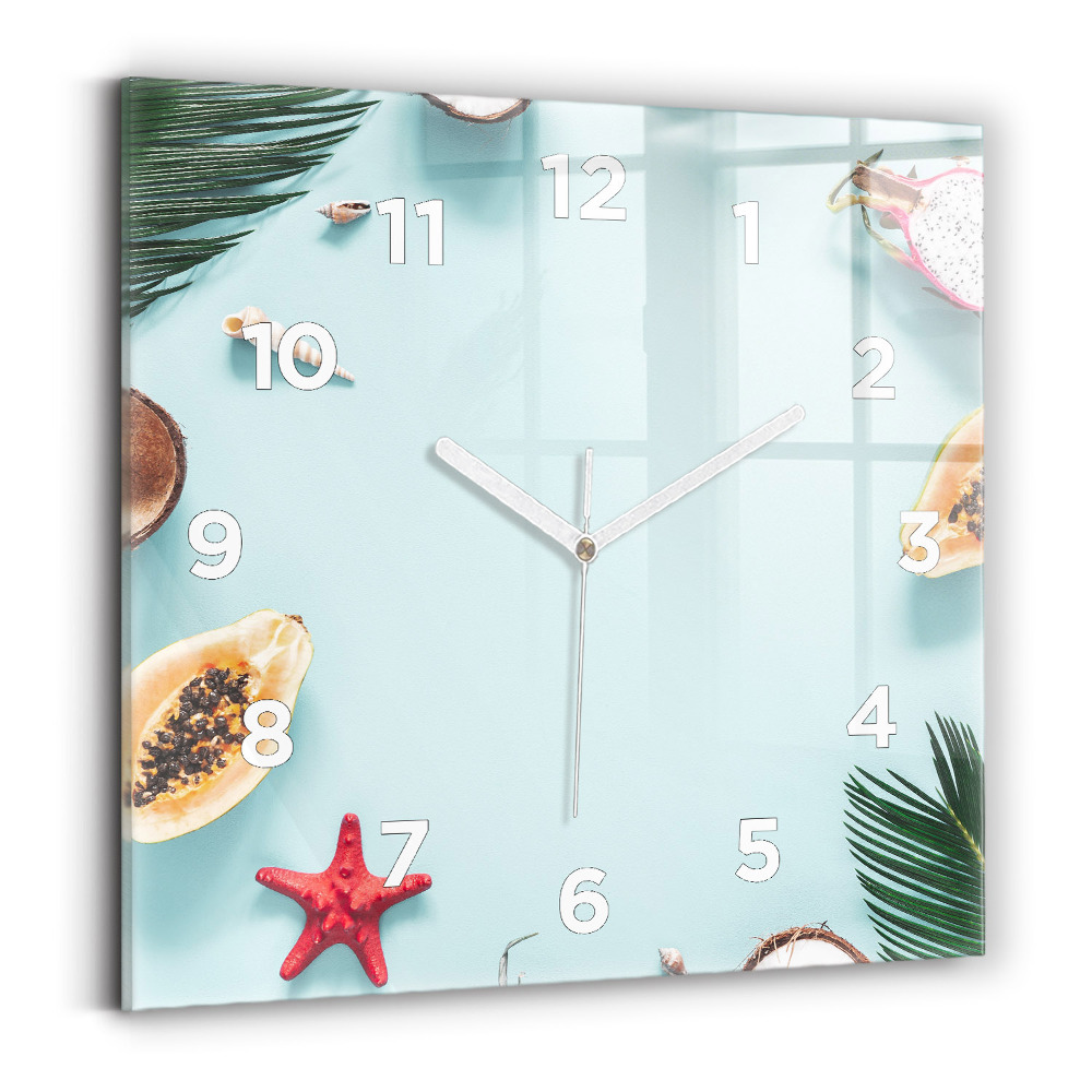 Ceas din sticlă pătrat Compoziție de vară