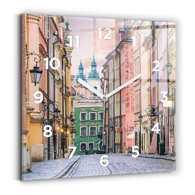 Ceas de sticlă pe perete pătrat Orașul vechi din Varșovia
