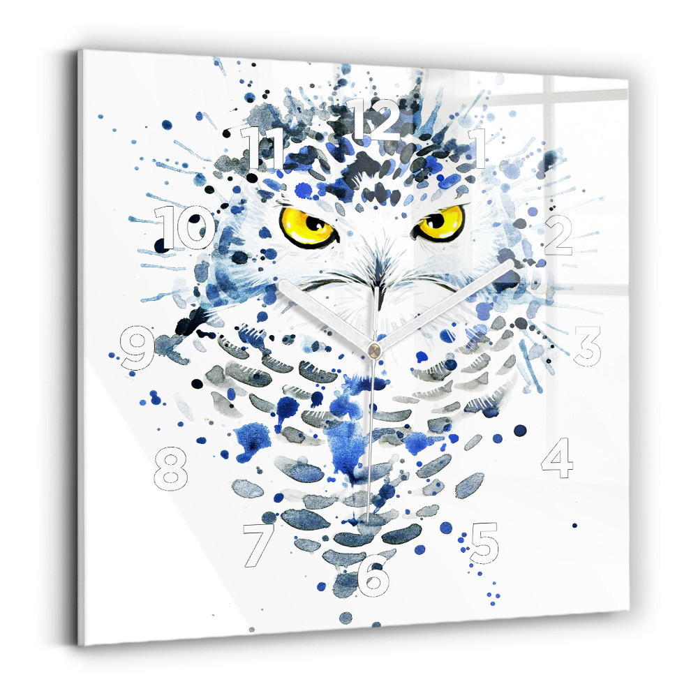 Ceas din sticlă pătrat Aspect de bufniță