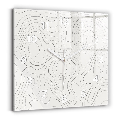 Ceas perete din sticlă pătrat Pete de abstracție