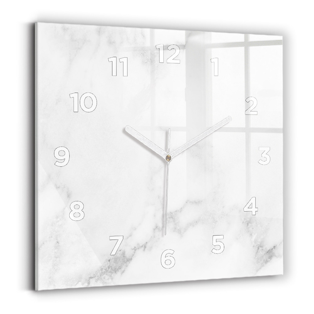 Ceas din sticlă pătrat Marmură elegantă