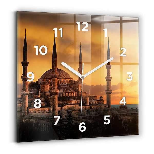 Ceas pătrat de perete din sticlă Moscheea din Istanbul