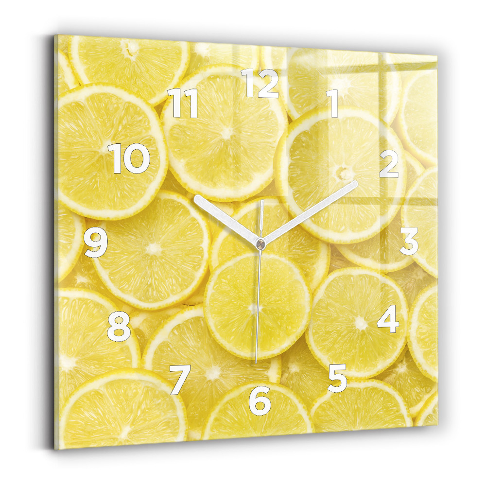 Ceas pătrat de perete din sticlă Felii de lamaie