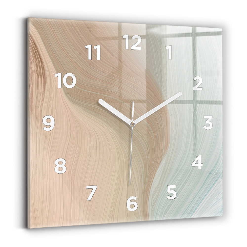 Ceas din sticlă pătrat Abstracția valurilor