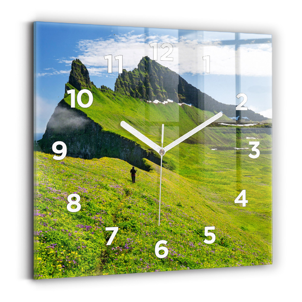 Ceas perete din sticlă pătrat Rezervația Hornstrandir Islanda