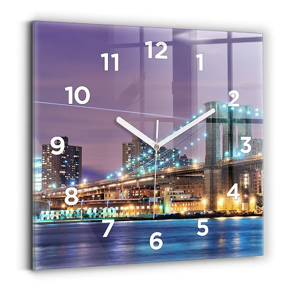 Ceas din sticlă pătrat Podul Brooklyn și East River
