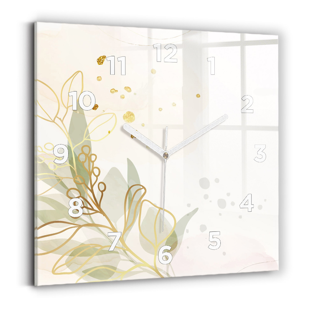 Ceas pătrat de perete din sticlă Abstracția pastelului