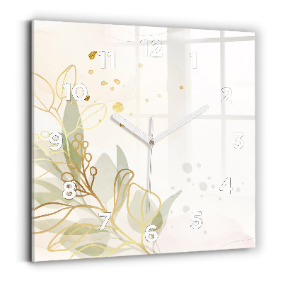 Ceas pătrat de perete din sticlă Abstracția pastelului