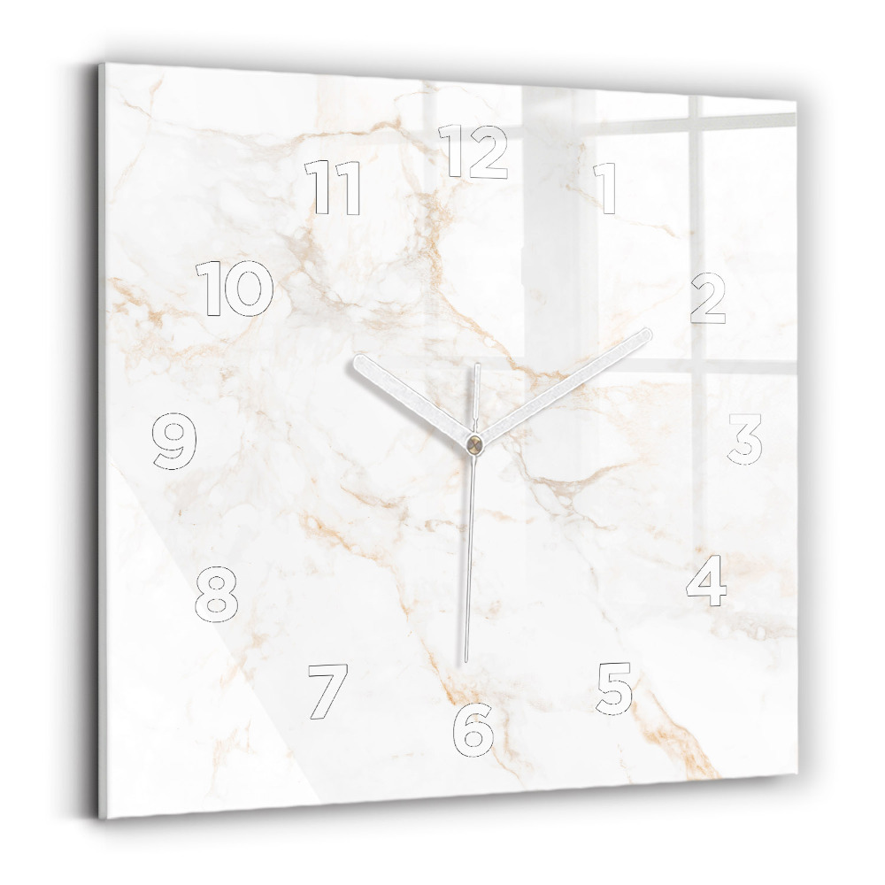 Ceas din sticlă pătrat Marmură elegantă