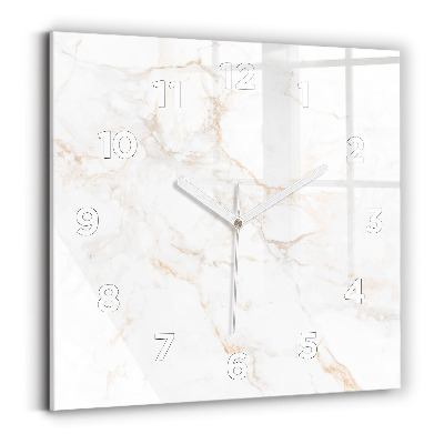 Ceas din sticlă pătrat Marmură elegantă