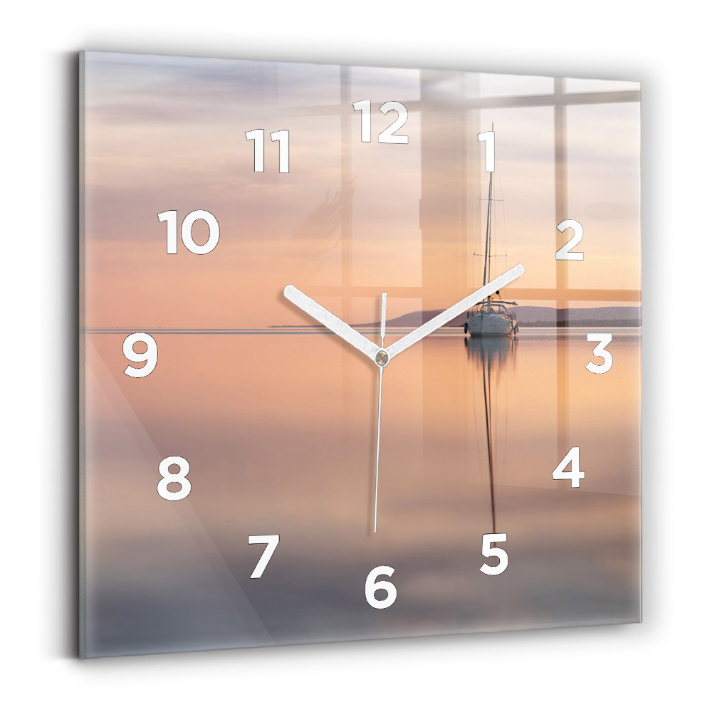 Ceas pătrat de perete din sticlă Lacul Balaton SUA