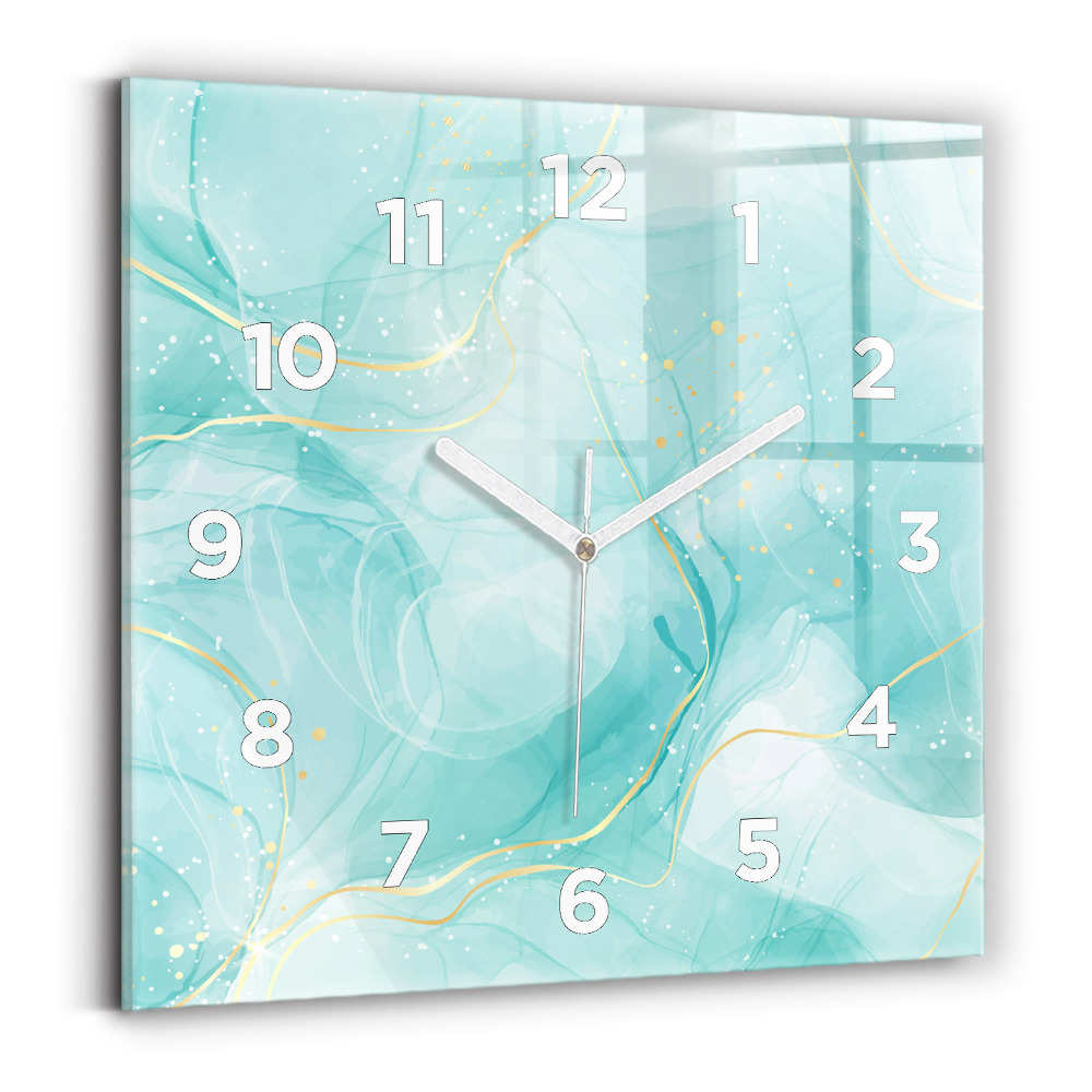 Ceas de sticlă pe perete pătrat Abstracția din marmură