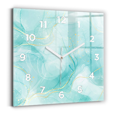 Ceas de sticlă pe perete pătrat Abstracția din marmură