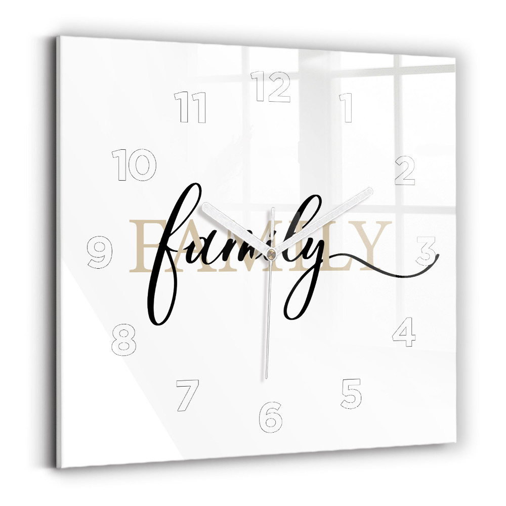 Ceas din sticlă pătrat Inscripția familiei