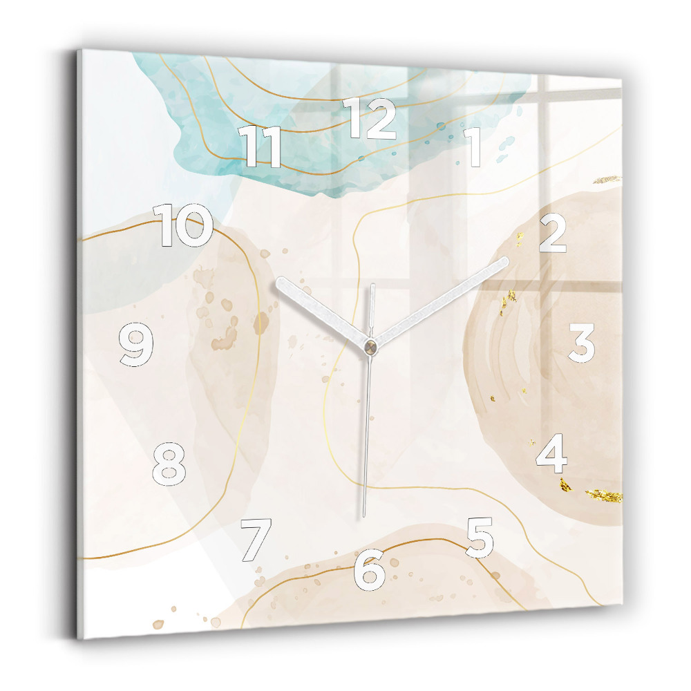Ceas de sticlă pe perete pătrat Pete de acuarelă