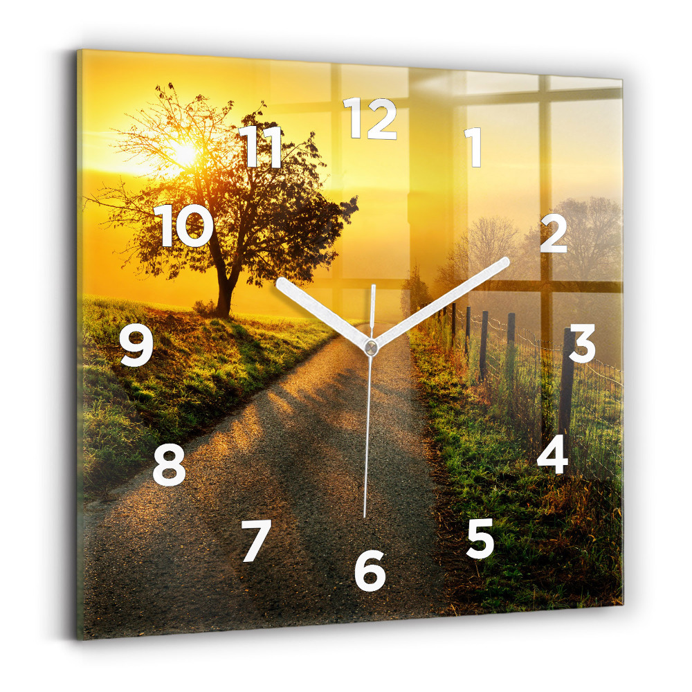 Ceas de sticlă pe perete pătrat Ceață la răsărit