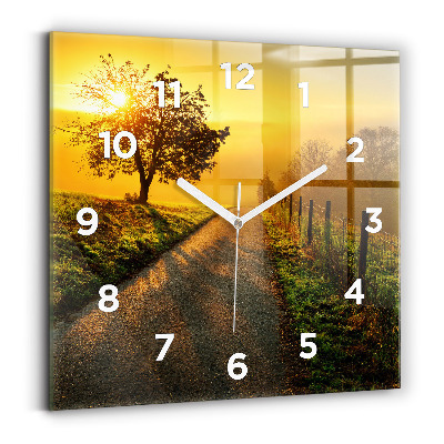 Ceas de sticlă pe perete pătrat Ceață la răsărit