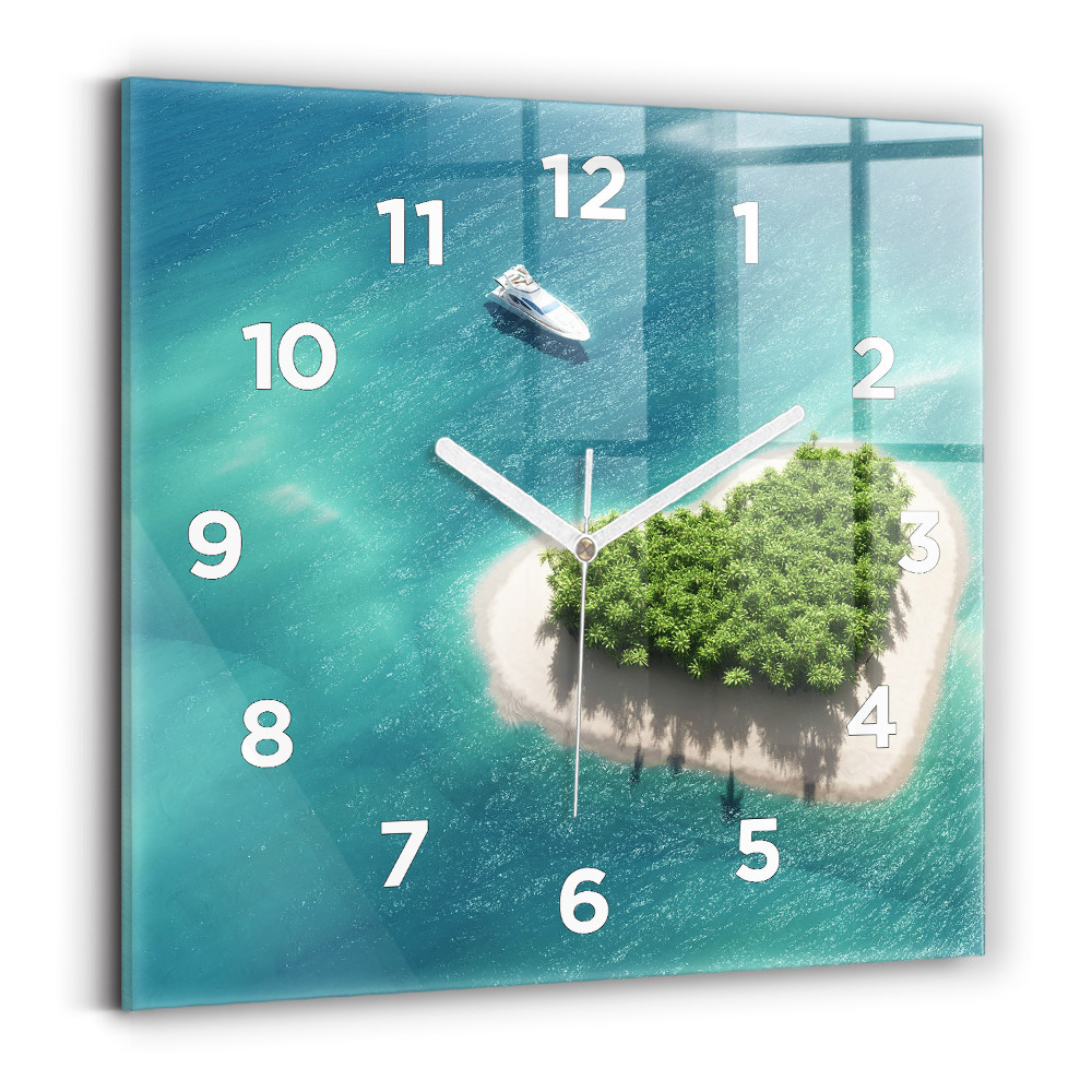 Ceas din sticlă pătrat Insula Inimii