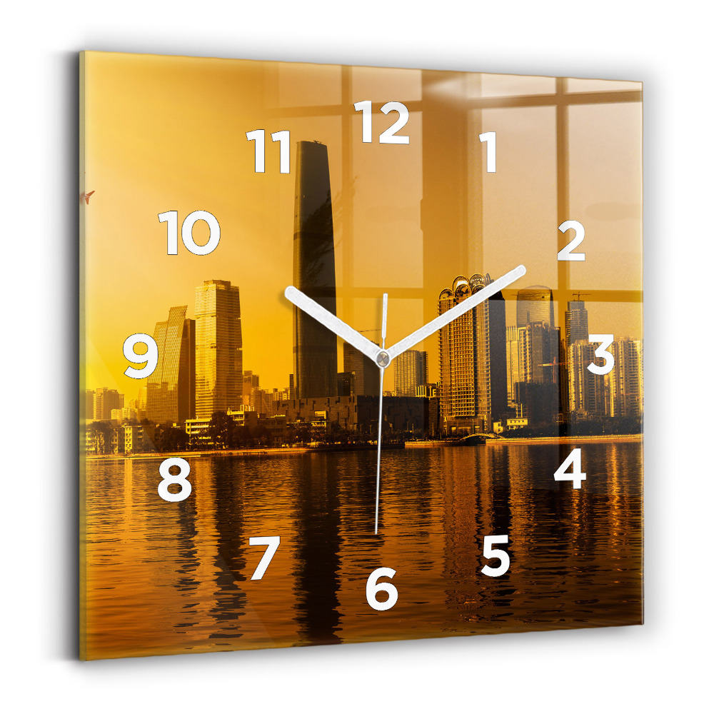 Ceas perete din sticlă pătrat Râul Zhujiang China