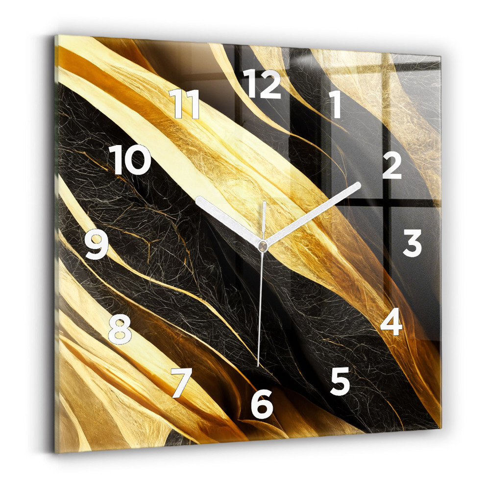 Ceas pătrat de perete din sticlă Abstracție elegantă