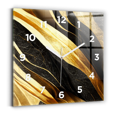 Ceas pătrat de perete din sticlă Abstracție elegantă