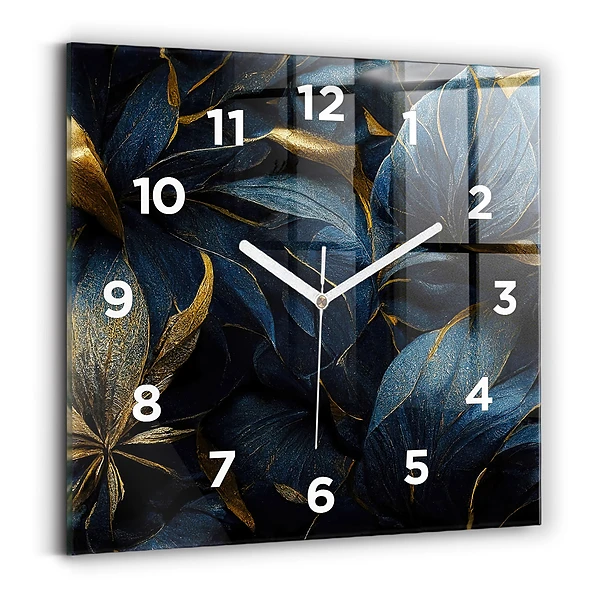 Ceas din sticlă pătrat Flori decorative