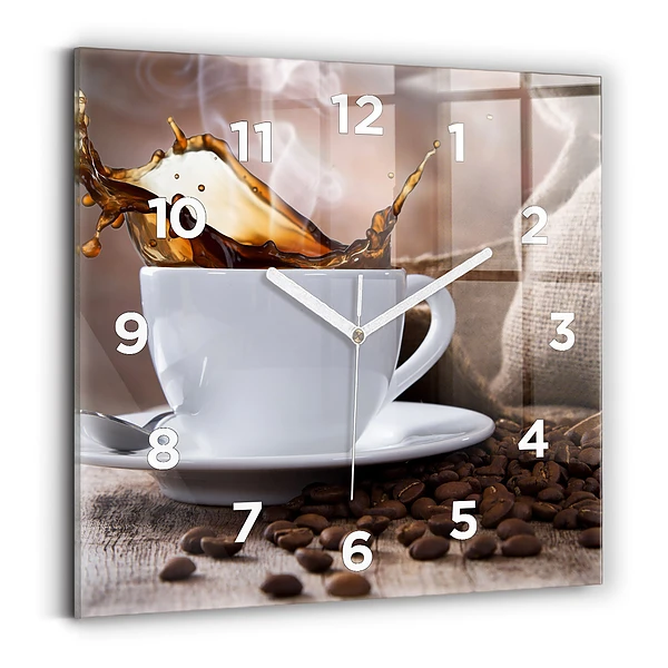 Ceas din sticlă pătrat ceașcă de cafea