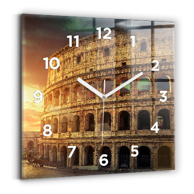 Ceas perete din sticlă pătrat Colosseumul Roman