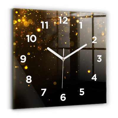 Ceas pătrat de perete din sticlă Polen auriu