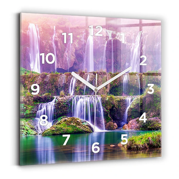 Ceas perete din sticlă pătrat Cascada Jiulong China