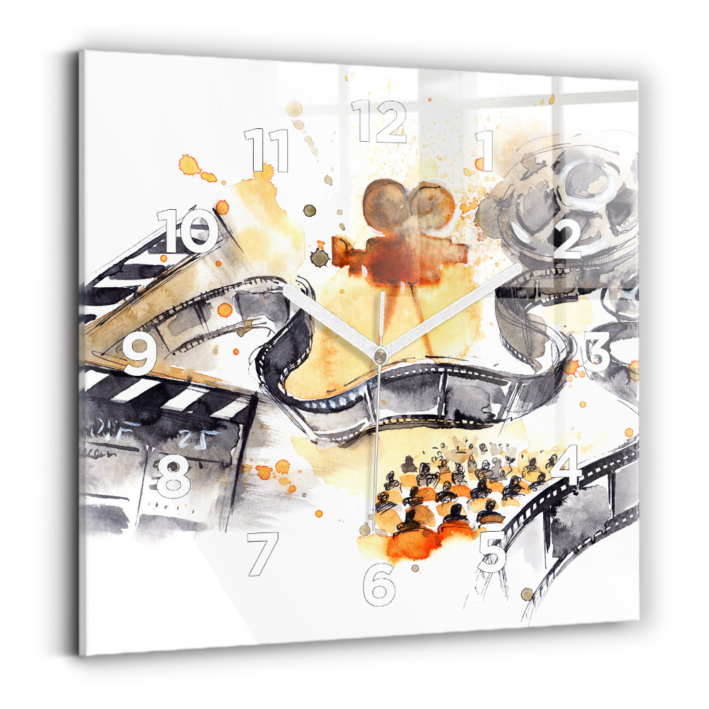 Ceas de sticlă pe perete pătrat Cinematografia camerei