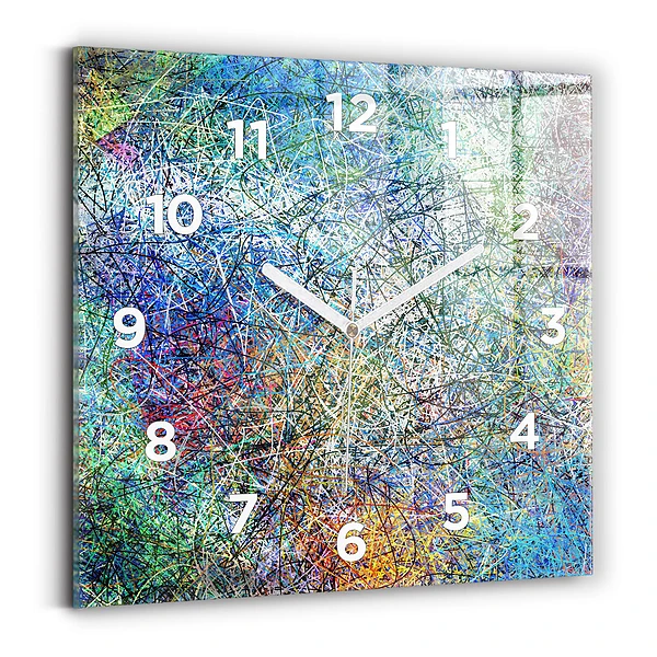 Ceas de sticlă pe perete pătrat Abstracția - Emoții