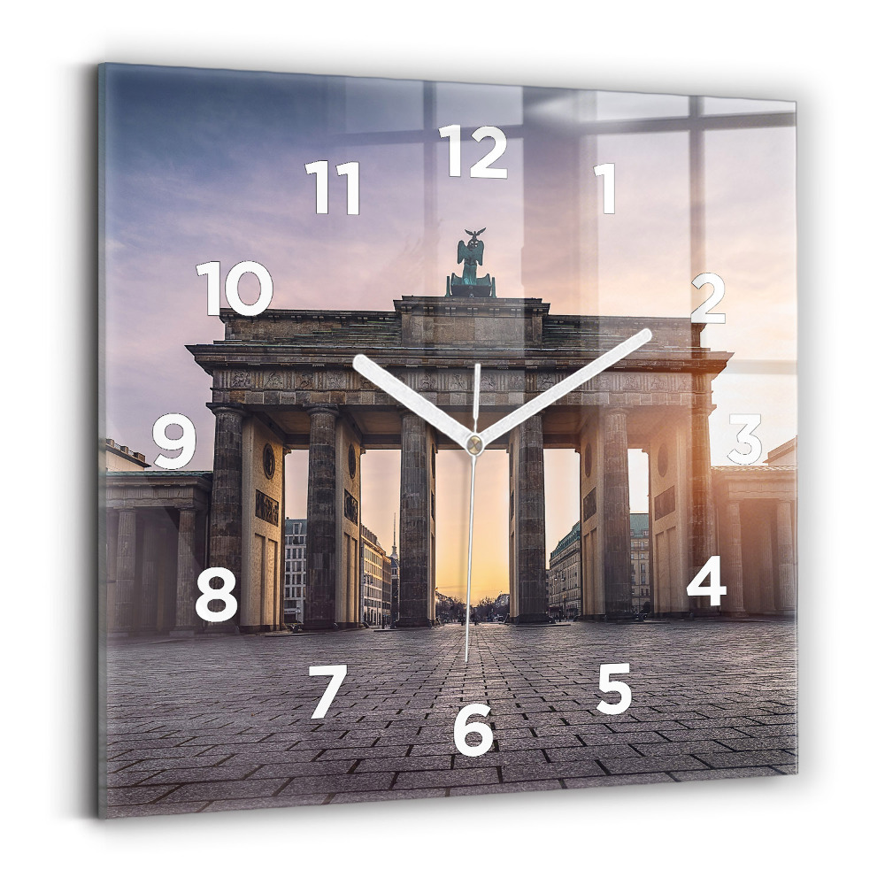Ceas pătrat de perete din sticlă Poarta Brandenburg