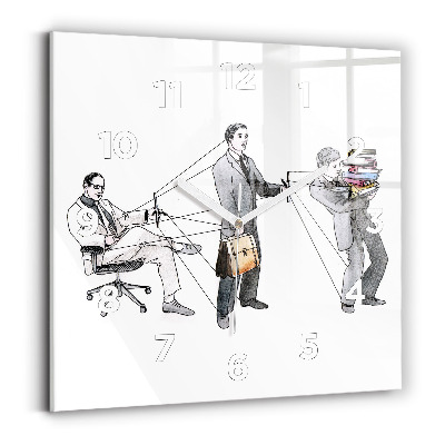 Ceas din sticlă pătrat Oameni păpuși