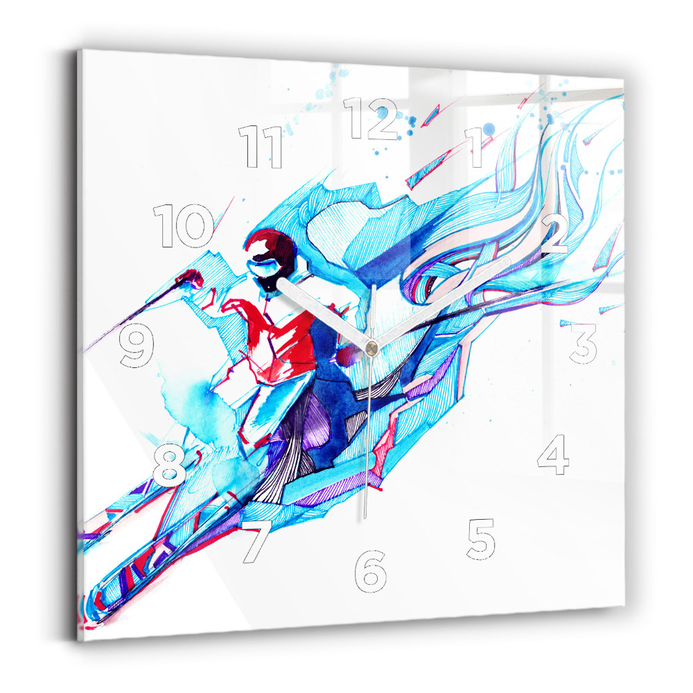 Ceas pătrat de perete din sticlă Schior