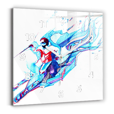 Ceas pătrat de perete din sticlă Schior