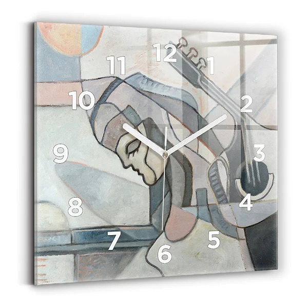 Ceas de sticlă pe perete pătrat Pictura abstracta