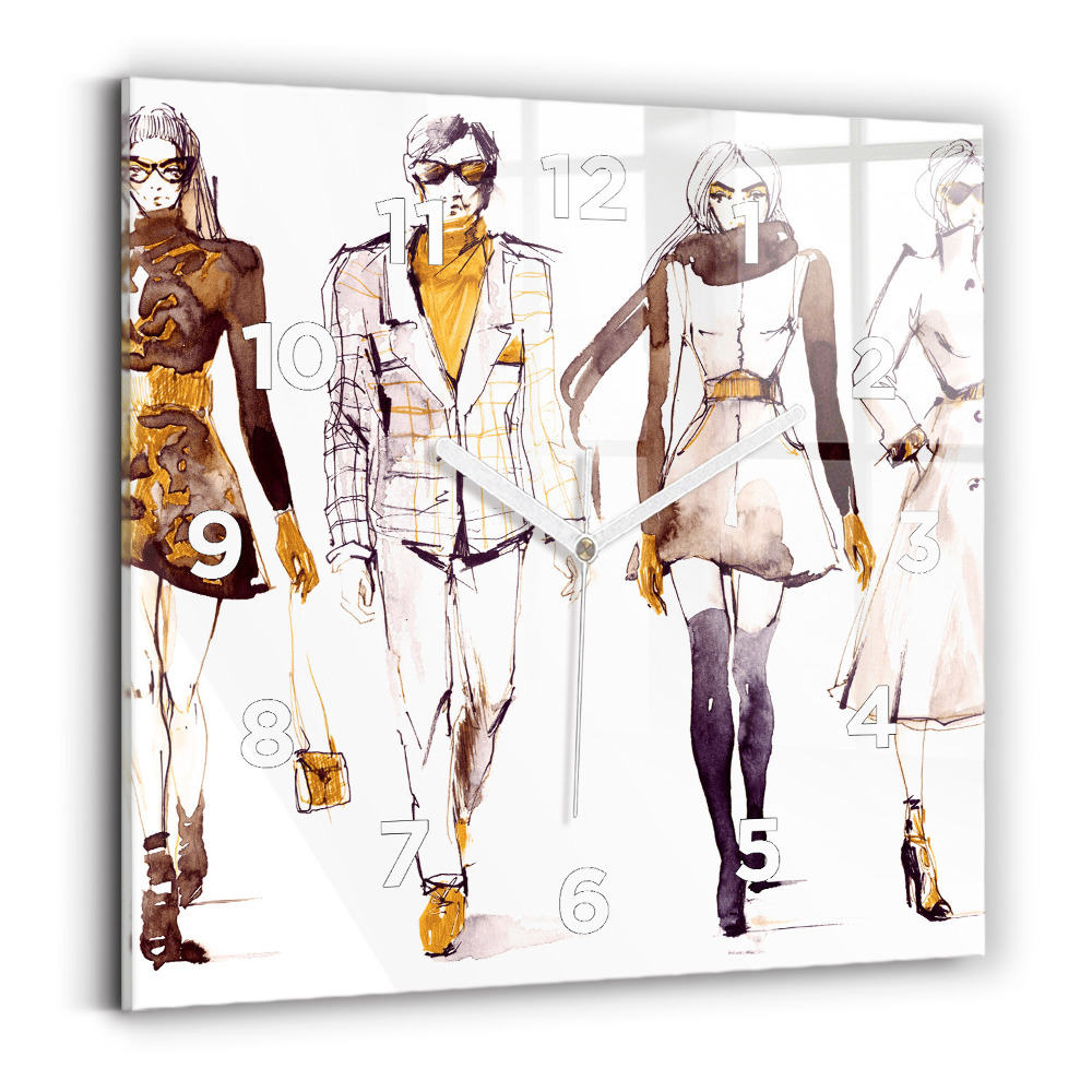 Ceas de sticlă pe perete pătrat Femeie și bărbat