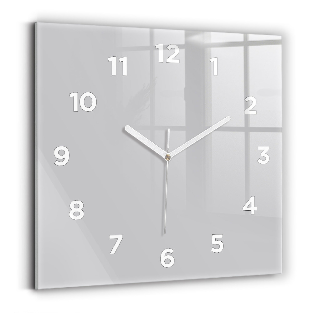 Ceas din sticlă pătrat Gri deschis