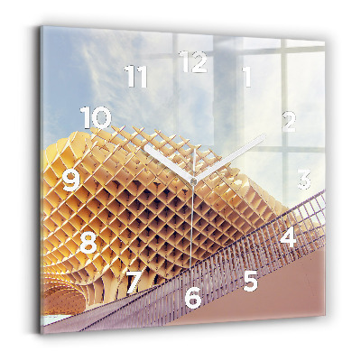 Ceas pătrat de perete din sticlă Belvedere din Sevilla