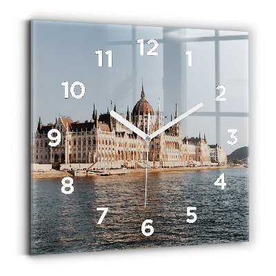 Ceas pătrat de perete din sticlă Parlamentul de la Budapesta
