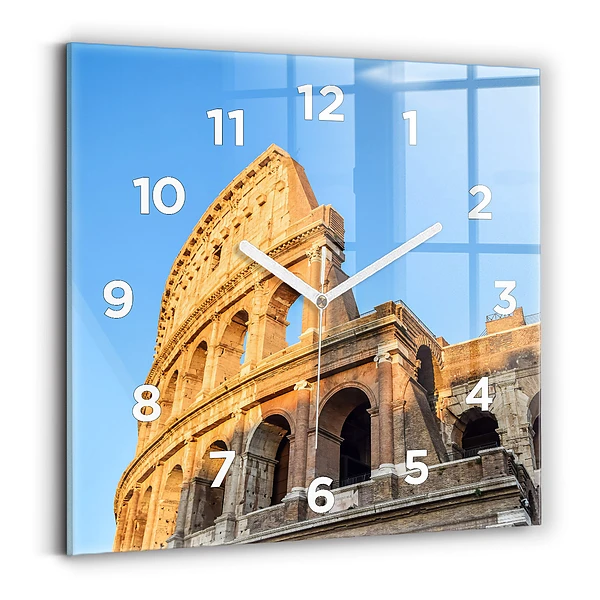 Ceas de sticlă pe perete pătrat Colosseumul din Roma