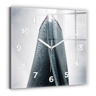 Ceas pătrat de perete din sticlă Zgârie-nori din Milano
