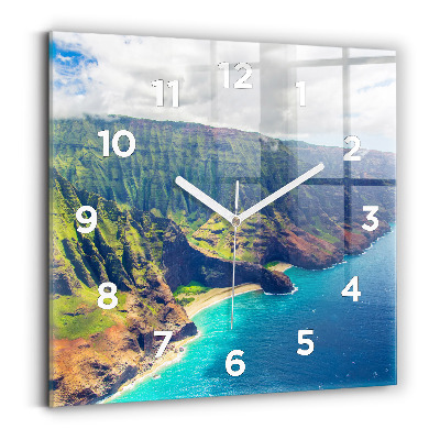 Ceas din sticlă pătrat Marea în Hawaii