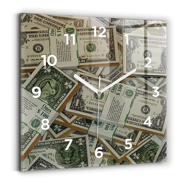 Ceas din sticlă pătrat 1 dolar american