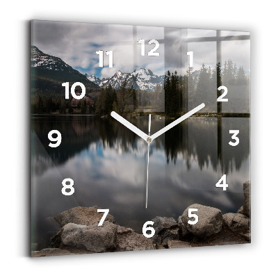 Ceas de sticlă pe perete pătrat Înaltul Tatra din Slovacia