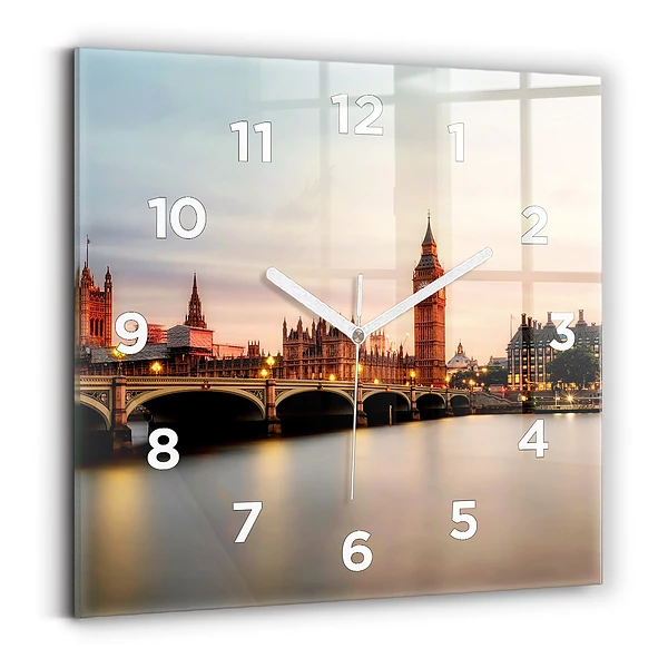 Ceas din sticlă pătrat Orizontul Big Ben a Londrei