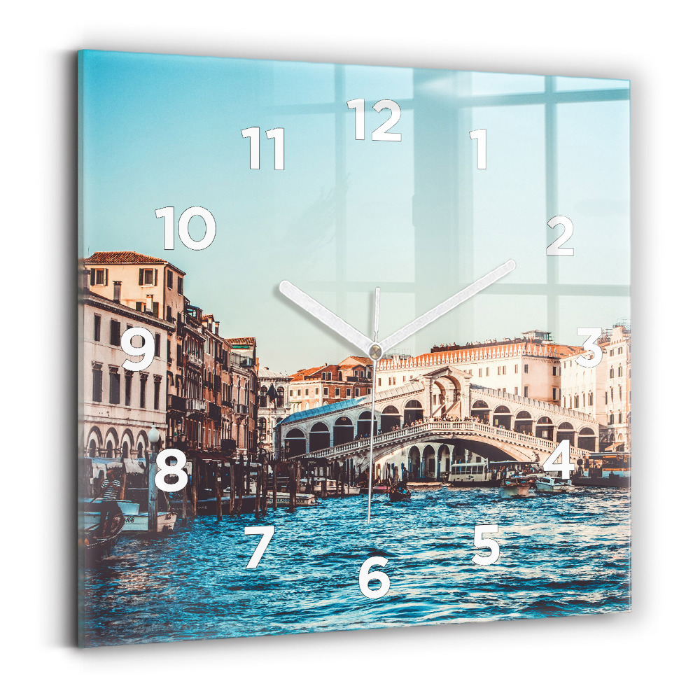 Ceas pătrat de perete din sticlă Podul Rialto din Veneția