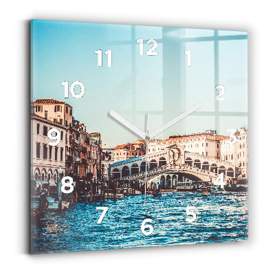 Ceas pătrat de perete din sticlă Podul Rialto din Veneția