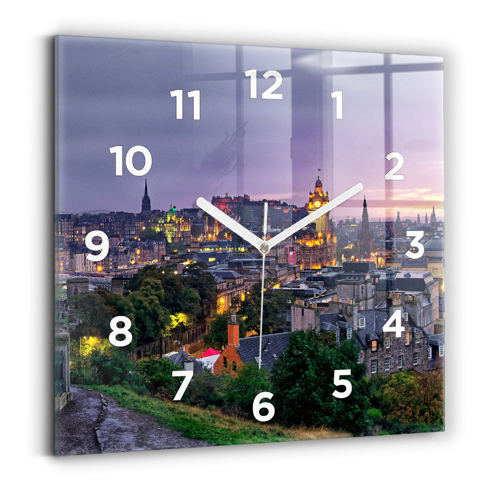 Ceas de sticlă pe perete pătrat Edinburgh de la Calton Hill